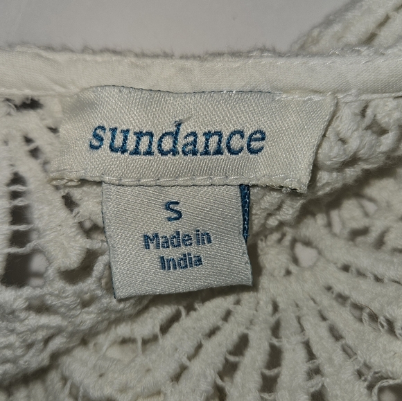 Sundance Imperial Ivory Eyelet Shift Dress Size Small 100% Cotton Lined READ - Picture 12 of 16